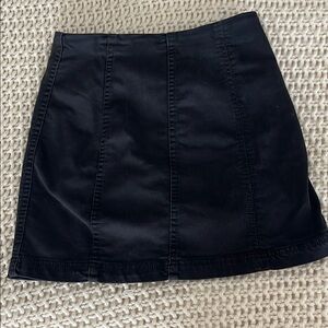 Free People black denim skirt